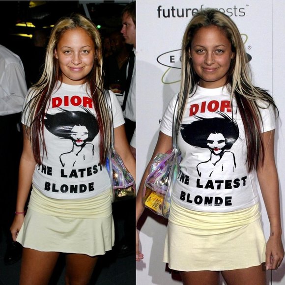 **SOLD** Vintage Christian Dior “The Latest Blonde” Fall 2003 Baby Tee Size 10 - Picture 2 of 5